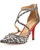 L.a.m.b. Felix Snake-Print Strappy Pump - Lyst