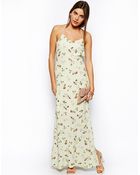 Asos Maxi Dress In Pansy Print - Lyst