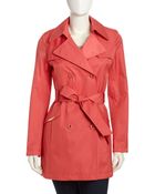 Via Spiga Double Breasted Belted Trench Coat - Lyst