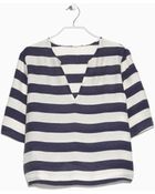 Mango Striped Blouse - Lyst