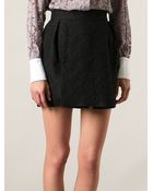 Valentino Short Lace Pattern Skirt - Lyst