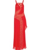 Vera Wang Embellished Silk-Chiffon Gown - Lyst