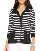 Ralph Lauren Lauren Stripe Cotton Jacket - Lyst
