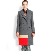 MSGM Colorblock-Paneled Checked Double-Breasted Coat - Lyst