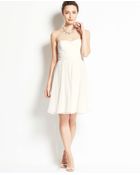 Ann Taylor Silk Georgette Strapless Dress - Lyst