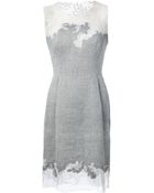 Ermanno Scervino Lace Panel Houndstooth Dress - Lyst