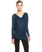 Donna Karan New York Matte Jersey Draped Tunic Top - Lyst