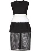 Giambattista Valli Fur-Trimmed Wool-Blend And Mesh Dress - Lyst