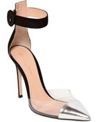 Gianvito Rossi 100Mm Suede & Metallic Leather Pumps - Lyst