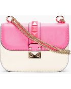 Valentino Fuchsia and Ivory Studded Lock Shoulder Bag - Lyst