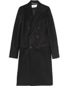 Saint Laurent Double-Breasted Wool Coat - Lyst