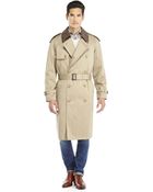 Hart Schaffner Marx Khaki Long Trench Coat - Lyst
