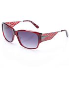 BCBGMAXAZRIA Vibrant Red Square Sunglasses - Lyst