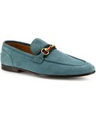 Gucci Suede Horsebit Loafers - Lyst