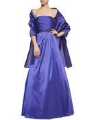 Ml Monique Lhuillier Strapless Beaded-Waist Gown - Lyst