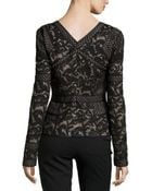J. Mendel Long-Sleeve Floral Lace Top - Lyst