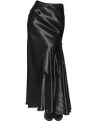 Lanvin Fluid Viscose Satin Skirt - Lyst