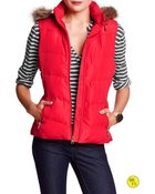 Banana Republic Factory Faux-Fur Hooded Puffer Vest - Lyst