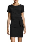 Diane von Furstenberg Shortsleeve Stretchknit Tied Dress - Lyst