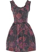 Oscar De La Renta For The Outnet Floral-Print Taffeta Dress - Lyst