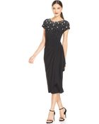 Alex Evenings Petite Cap-Sleeve Beaded Sequined Gown - Lyst