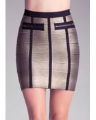 Bebe Foiled Bandage Skirt - Lyst