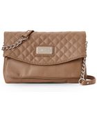 Nine West Tan Quilted Tunnel Crossbody - Lyst