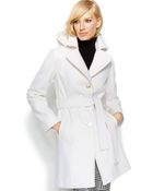 Michael Kors Michael Hooded Belted Wool-Blend Coat - Lyst