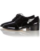 Karen Millen Patent Leather Brogue - Lyst