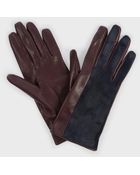 Paul Smith Damson Leather And Calf Hair Panel Gloves - Lyst
