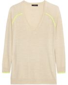 J.Crew Neon-Piped Merino Wool Sweater - Lyst