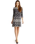 Donna Morgan Lace Print Dress - Lyst
