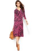 Michael Kors Michael Animal-Print A-Line Midi Dress - Lyst