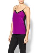 Tibi Color Block Silk Cami - Lyst