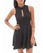Forever 21 Keyhole Skater Dress - Lyst