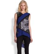 BCBGMAXAZRIA Lyza Handkerchief-Print Hi-Lo Top - Lyst