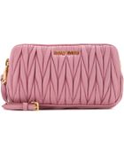 Miu Miu Matelassé Leather Clutch - Lyst