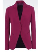 Emporio Armani One-Button Jacket In Technical Viscose - Lyst