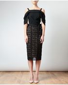 Roland Mouret Lace and Cottonblend Dress - Lyst