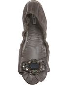 Miu Miu Jeweled-Bow Ballerina Flat - Lyst