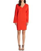 Josie Natori V-Neck Ponte Dress - Lyst