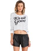 Junk Food It'S All Good Spirited Long Sleeve Striped Tee - Lyst