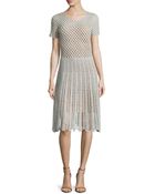 Michael Kors Short-Sleeve Crochet Dress - Lyst