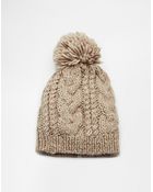 Esprit Chunky Knit Bobble Beanie Hat - Lyst