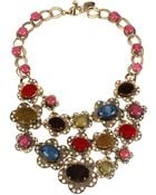 Betsey Johnson Multi Color Bead Bib Statement Necklace - Lyst