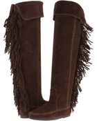 Minnetonka Overtheknee Fringe Boot - Lyst