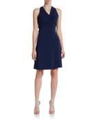 Vera Wang Crisscross-Back Surplice Dress - Lyst
