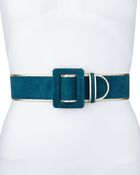 Oscar de la Renta Wide-Buckle Suede Belt - Lyst