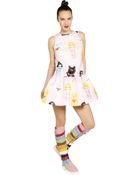 Au Jour Le Jour Doll Printed Techno Duchesse Dress - Lyst
