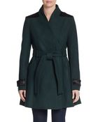 Badgley Mischka Flared Wool-blend Coat - Lyst